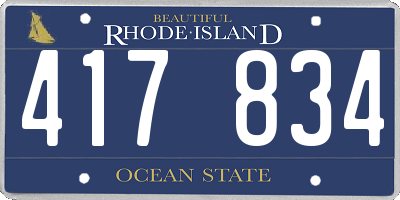 RI license plate 417834