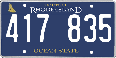 RI license plate 417835