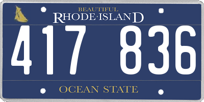 RI license plate 417836