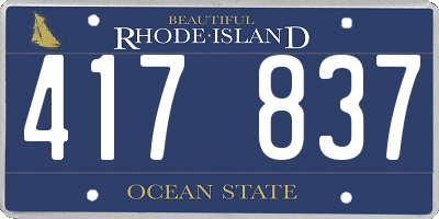 RI license plate 417837