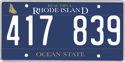 RI license plate 417839