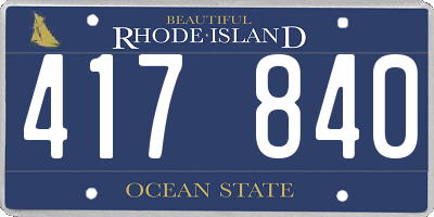 RI license plate 417840