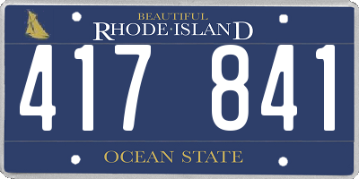 RI license plate 417841