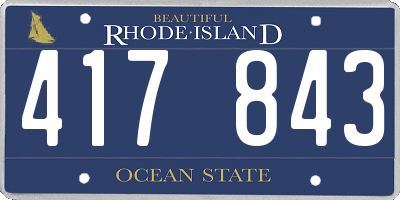 RI license plate 417843