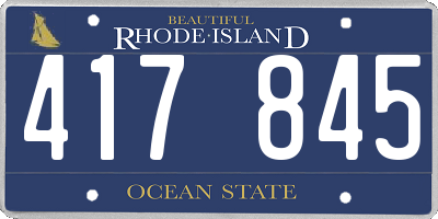 RI license plate 417845