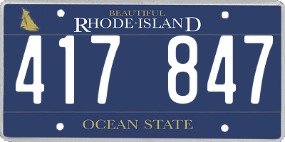 RI license plate 417847
