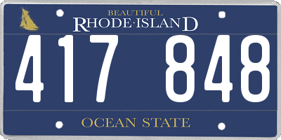 RI license plate 417848
