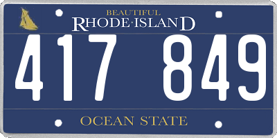 RI license plate 417849