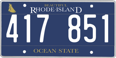 RI license plate 417851