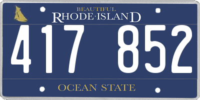 RI license plate 417852