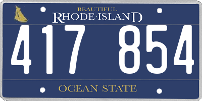 RI license plate 417854