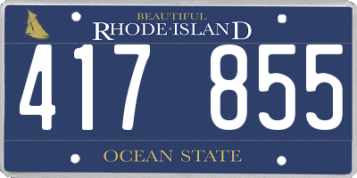 RI license plate 417855