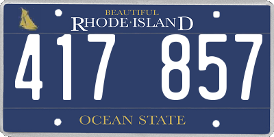 RI license plate 417857