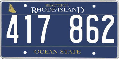 RI license plate 417862