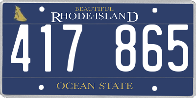 RI license plate 417865