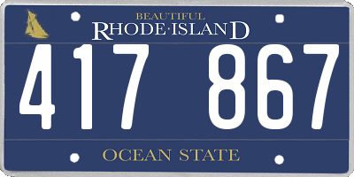 RI license plate 417867