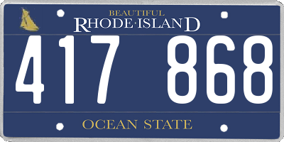 RI license plate 417868