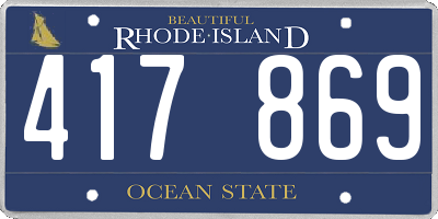 RI license plate 417869
