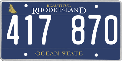 RI license plate 417870