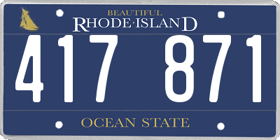RI license plate 417871