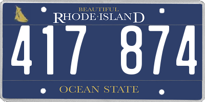 RI license plate 417874