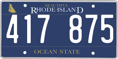 RI license plate 417875