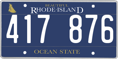 RI license plate 417876