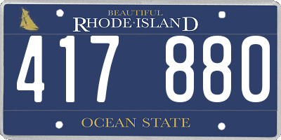 RI license plate 417880