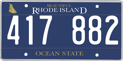 RI license plate 417882