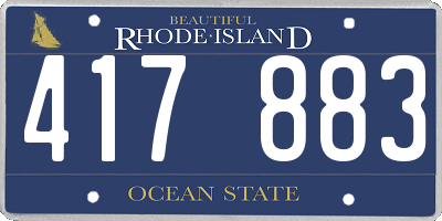 RI license plate 417883