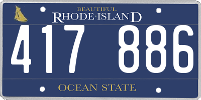 RI license plate 417886
