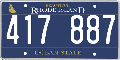 RI license plate 417887