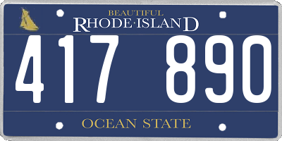 RI license plate 417890