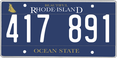 RI license plate 417891