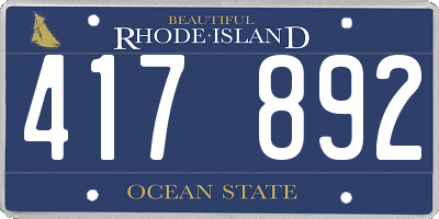RI license plate 417892