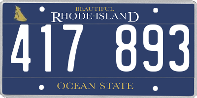 RI license plate 417893
