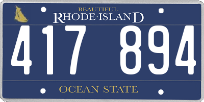 RI license plate 417894
