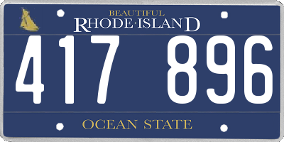 RI license plate 417896