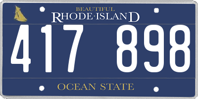 RI license plate 417898