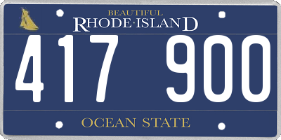 RI license plate 417900