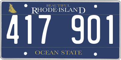 RI license plate 417901