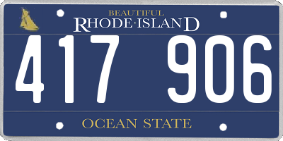 RI license plate 417906