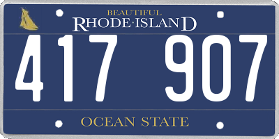 RI license plate 417907