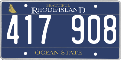 RI license plate 417908