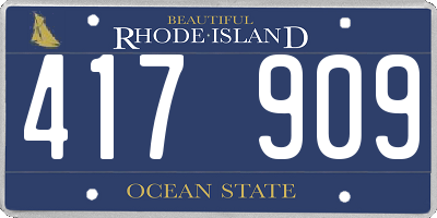 RI license plate 417909