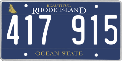 RI license plate 417915