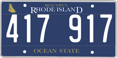 RI license plate 417917