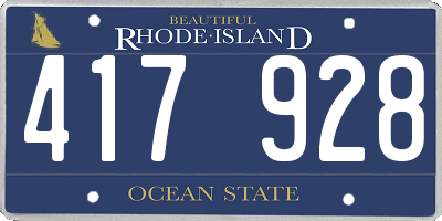 RI license plate 417928