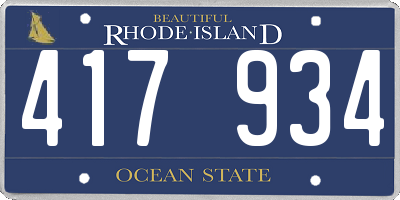 RI license plate 417934