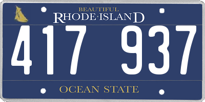 RI license plate 417937